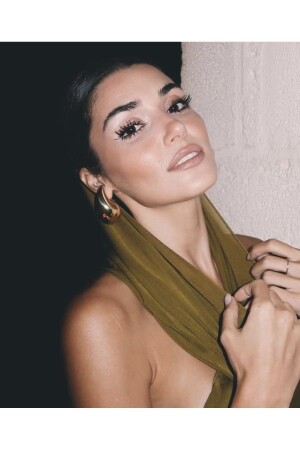 2 Yıl Garanti Belgeli Altın Renk Hande Erçel Bottega Gözyaşı Damla Büyük Boy Küpe - Only Vogue