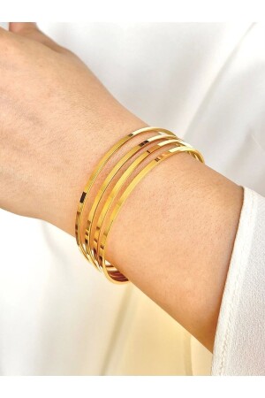 2 Yıl Garanti Belgeli Çelik Altın Renk 4’lü Ajda Bilezikler - Only Vogue