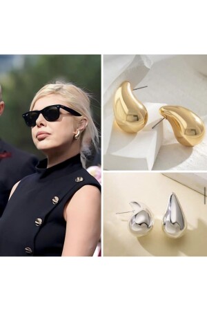 2 Yıl Garanti Belgeli Hande Erçel Bottega Gözyaşı Damlası Model Küpe - Only Vogue