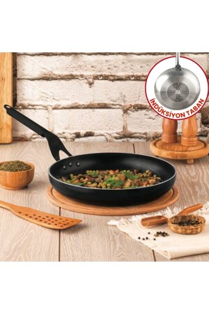 20 Cm Profesyonel İndüksiyonlu Maksi Tava- Horeca Non-Stick İndüksiyon Tabanlı Kızartma Tavası - Evren
