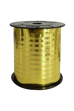 200 Meter glänzendes goldfarbenes Metallband Goldbast 8 mm Ballonschnur Kunststoff-Ballon-Dekorationsband HZRPARLAKRAFYA - 2