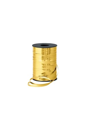 200 Meter glänzendes goldfarbenes Metallband Goldbast 8 mm Ballonschnur Kunststoff-Ballon-Dekorationsband HZRPARLAKRAFYA - 4