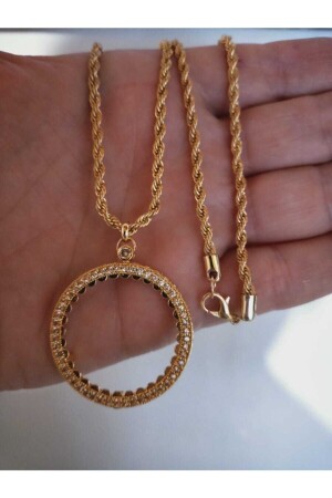 22ayar Altın Kaplama Tam Altın Kolye Çerceve 60cm - Gezergold Taki