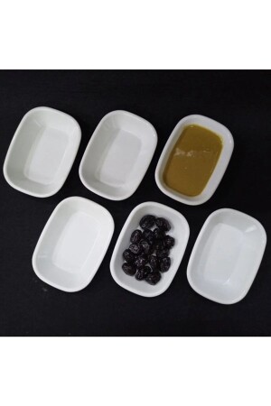 24 Adet Sosluk Kahvaltı Tabağı Beyaz Melamin 12x9cm Çerezlik Lokanta Serpme Kahvaltıda Ideal MELAMİNTABAK2 - Tinsmith