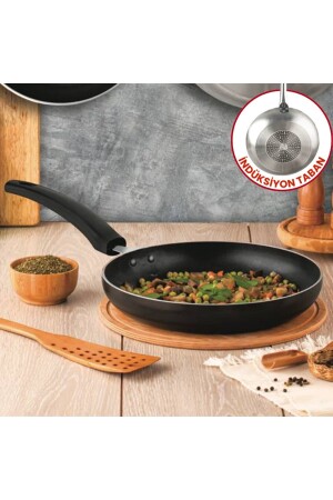 24 Cm Maestro İndüksiyonlu Maksi Tava- Horeca İndüksiyon Tabanlı Kızartma Tava (Bakalit Kulp) - Evren
