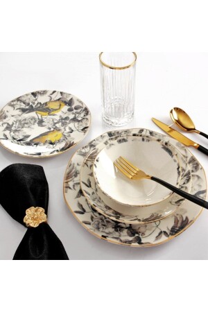24 Parça Yemek Takımı 6 Kişilik MUBA-YELLOW BRİD - Mondecor