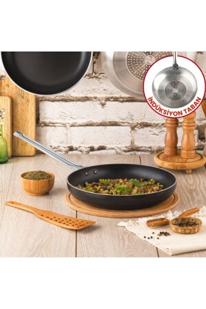 26 cm Chef Induction Maxi Pan - Horeca Induktionsbratpfanne (Stahlstangengriff) - Evren