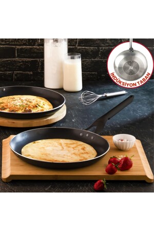 26 cm professionelle Induktions-Crêpe-Pfanne – Crêpes- und Omelettpfanne auf Induktionsbasis von Horeca - Evren