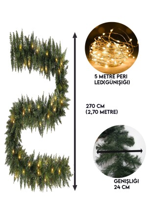 270cm Işıklı Garland Büyük Boy Yılbaşı Ağaç Çam Dalı Dekoratif Ledli Günışığı Yeni Yıl Dekor Süsleri 300920221016 - 2