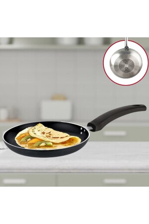 28 Cm Maestro İndüksiyonlu Krep Tava- Horeca İndüksiyon Tabanlı Krep Omlet Tava (Bakalit Kulp) - Evren