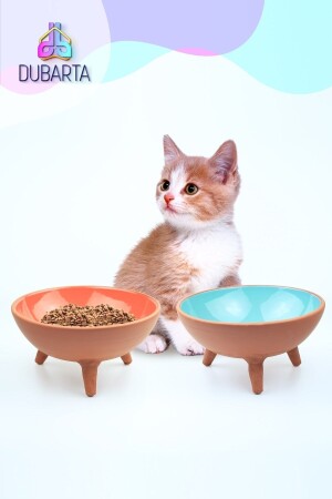 2li Ayaklı Sırlı Çömlek Kedi - Köpek Maması Kabı COMLEK-KAP-10 - 1