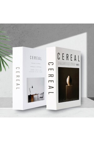 2'li Cereal Vazo & Masa Dekoratif Kitap Kutu - 1