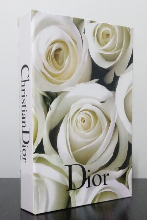 2'li Dekoratif Kitap Kutu Görünümlü Chanel Siyah Gül & Dior Beyaz Gül Temalı - 3