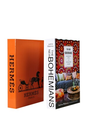 2'li Hermes/bohems Dekoratif Kitap Kutu iray03 - 1