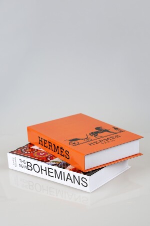 2'li Hermes/bohems Dekoratif Kitap Kutu iray03 - 2