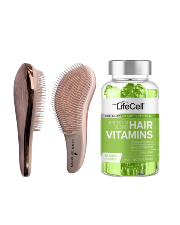 2'li Set Land Of Myth Dolaşık Saç Açma Tarağı Yetişkin & Çocuklar Için Düğüm Çözücü Saç Fırçası&Lifecell Hair Vitamins Vitamin C Biotin Zinc - Saç Vitamini - Takviye Edici Gıda - Lifecell
