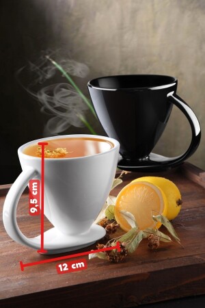 2'li Set Özel Tasarım Kendinden Altlıklı Kahve, Bitki Çayı Vb. Kupa Fincan Takımı Syh-byz NDY-STR-2734 - 2
