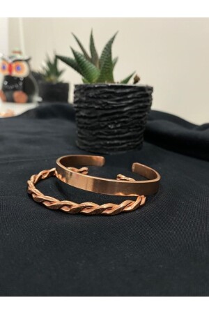 2'li Set Saf Bakır Bileklik - Kavele