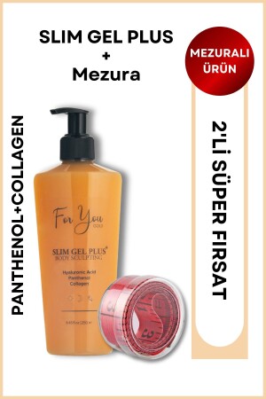 2'li Set Slim Jel Plus Mezuralı Bölgesel İncelme- Çatlak ve Selülit Kremi - For You Gold
