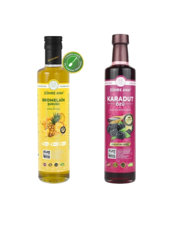 2'li Set Zühre Ana Bromelain Ananas İçeren Detox Şurubu&Zühre Ana Karadut Özü 670 Gr - Zühre Ana