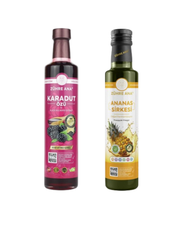 2'li Set Zühre Ana Karadut Özü 670 Gr&Zühre Ana Ananas Sirkesi - Zühre Ana