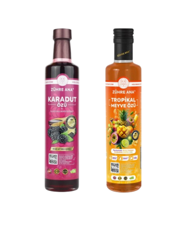 2'li Set Zühre Ana Karadut Özü 670 Gr&Zühre Ana Tropikal Meyve Özü 640 Gr - Zühre Ana