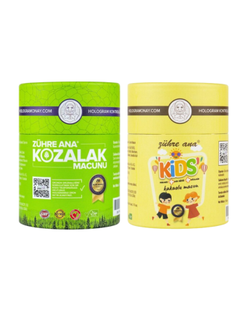 2'li Set Zühre Ana Kozalak Macunu - Çam Kozalağı Macunu&Zühre Ana Kids Çocuklar için Özel - Arı Sütü- Pekmez- Bal Ve Vitamin Katkılı Kakaolu Macun - Zühre Ana