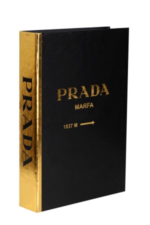2'li Siyah Gold Prada-hermes Dekoratif Kitap Kutu iray03 - 3