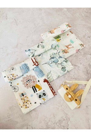 3 Adet Çok Amaçlı Müslin Bezi Örtü Battaniye 3lüsetmüslin - JUNİPERUS