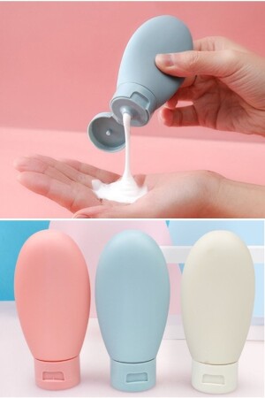 3 Adet Çok Amaçlı Seyahat Tipi Doldurulabilir Krem Kutusu Şampuan Duş Jeli Sprey Losyon Şişe Seti - Kitchen Beauty
