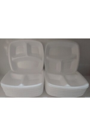 3 Gözlü Kare Köpük Tabak 200lü tr-70-k-001560 - Anı