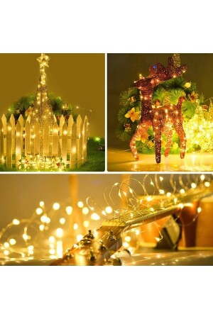 3 Metre Günışığı Peri Led Ramazan Bayramı Işık Sarı Dekoratif Pilli Ledli Gece Işığı 3 Fonksiyonlu - 8