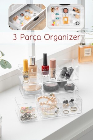 3 Parça Çekmece İçi- Çok Amaçlı Düzenleyici Organizer Seti - Nandy Home