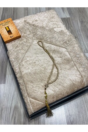 3 Parça Seccade Takımı Çeyizlik Bohça Kutulu Kadife Güpürlü Gelin Damat Seti - Ayhanhome