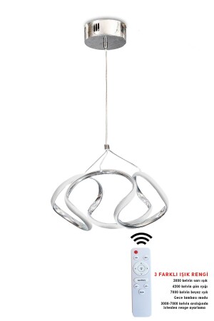 3 Renk Krom Kumandalı Ledli Avize Dron dron - RSCOLLECTIONS