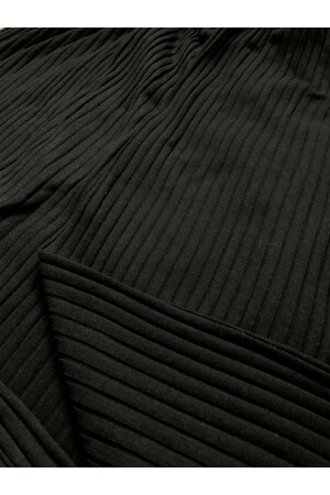 3-teilige schwarze Damen-Cordhose und Trainingsanzug, Freizeit-Pyjama für Zuhause K0109-001 - 3