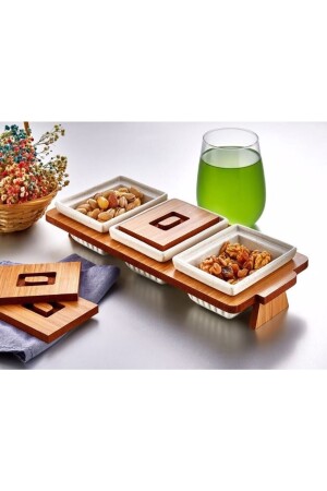 3-teiliges rechteckiges Modell aus Holz für Frühstücks- und Snackschalen TYC00743185785 - 1