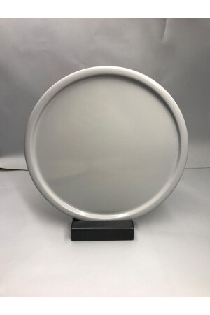 30 cm mattgraues rundes Tee-, Kaffee- und Kuchen-Serviertablett aus mattgrauem Metall, dekoratives Präsentationstablett MZ30TPS1 - Mira züccaciye