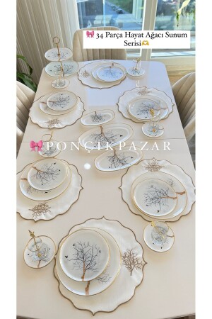 34 Parça Ağaç Model Kahvaltı Takımı - Poncikpazar