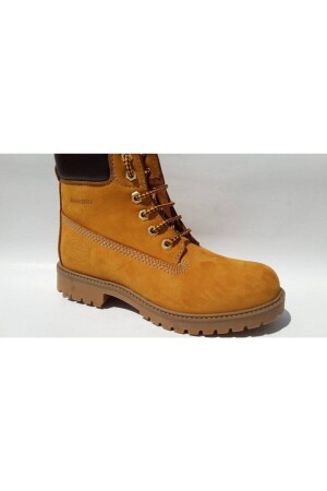 3507 Gelbe Unisex-Stiefel aus echtem Leder und echter Gummisohle, wasserdicht, wasserdicht, Unisex - Darkwood