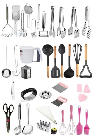 37 Parça Üst Kalite Ekonomik Mutfağın Gözdesi Ahşap Kepçe Spatula Çatal Kaşık Kevgir Spatula Seti T3434038949033905333232332 - Homerest
