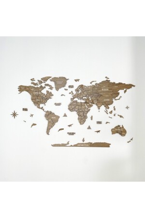 3d Ahşap Dünya Haritası Çok Katmanlı - Ingılızce 3DDUNYA1 - 1