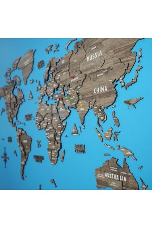 3d Ahşap Dünya Haritası Çok Katmanlı - Ingılızce 3DDUNYA1 - 5