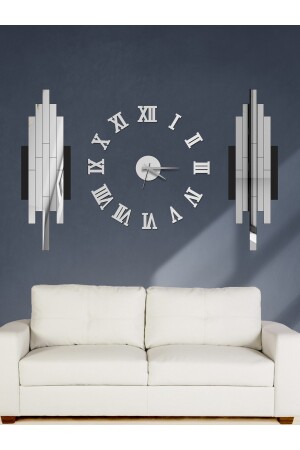 3d Roma Rakamlı Saat Ve Çubuklarla Kendi Dekorunu Oluştur, Aynalı Akrilik Pleksi Dekoratif Parçalar wf-çubuk-saat - 2