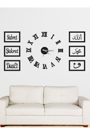 3d Roma Rakamlı Saat Ve Sabret Şükret Dua Et Allah Muhammed Vav Uv Pano Set (beyazaltın) TOOALL-ROMA-PANOLAR - Tooall