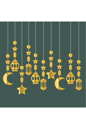 3d Tavan Süs Hoşgeldin Ramazan Iyi Bayramlar Gold 10'lu - 2