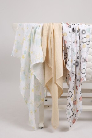 3'lü Çok Amaçlı Müslin Örtü Seti ZTC200 - LUCKKA