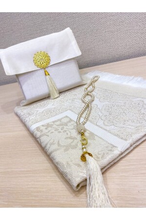 3'lü Şantuk Çantalı Hediyelik Çeyizlik Tesbih Seccade Seti - Ayhanhome