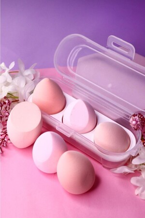 3'lü Standlı Makyaj Süngeri Seti Pembe - Mujgan