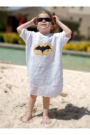 4 Lagen Musselin-Kapuzenponcho für Kinder, Bademantel, Strandbadeschläger, bedruckt 600205 - stylishome